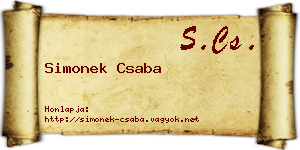 Simonek Csaba névjegykártya